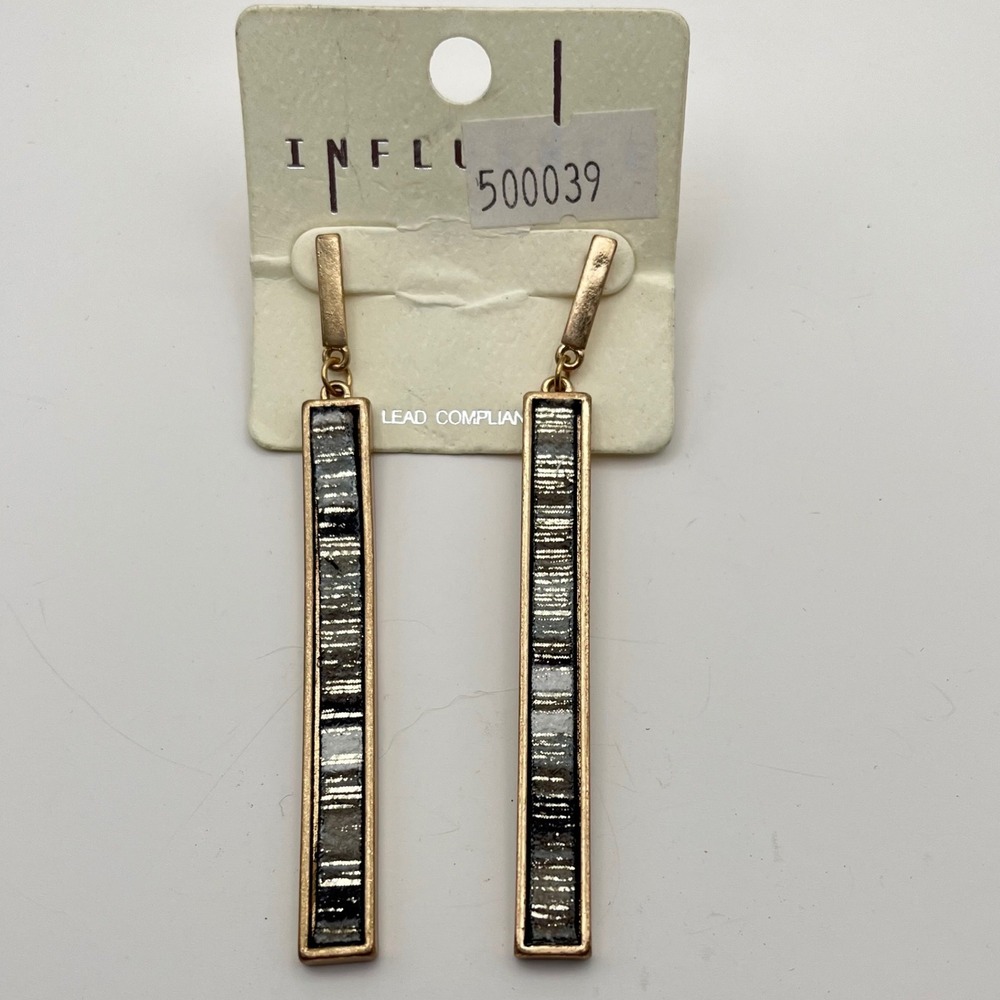 INFLUENS New on Card Gold Tone Linear Drop Earrings Women's Fashion Jewelry